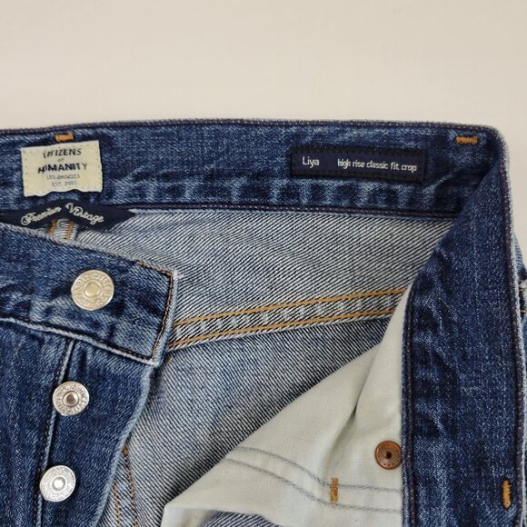 COH Vintage Liya High Rise Classic Fit Distressed Crop Cut off Hem Jean - Picture 8 of 10